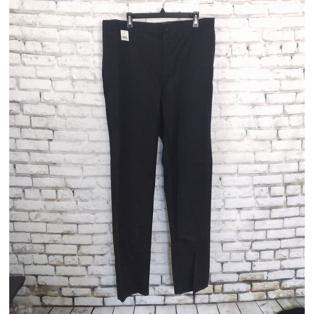 EWC Pants Mens 38 Black Unhemmed Flat Front Pockets USA Uniform Actual 37